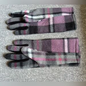 Soft Fleece Plaid Patterned Women's Gloves